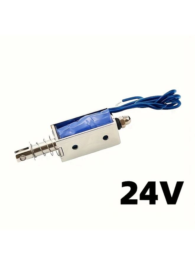 2pcs 24V Linear Solenoid Actuator 10mm Stroke 5N Force Push Pull Metal for Industrial Office - Image 1