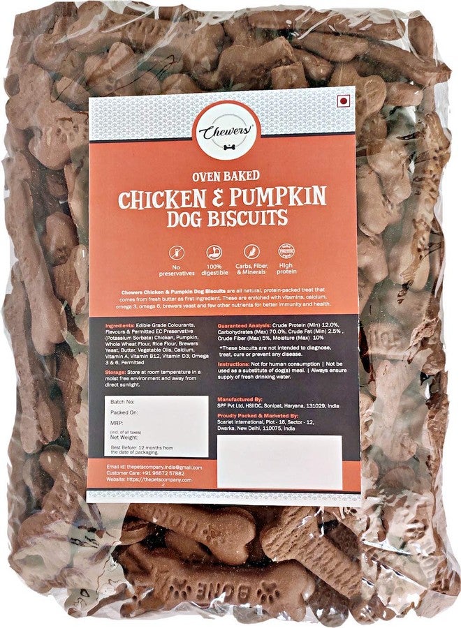 Chewers Chicken & Pumpkin Dog Biscuits, 1 Kg (Pack of 4)