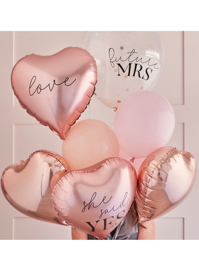 Ginger Ray Bridal Balloon Cluster, Rose Gold & Pink - Wedding Decor - Image 2