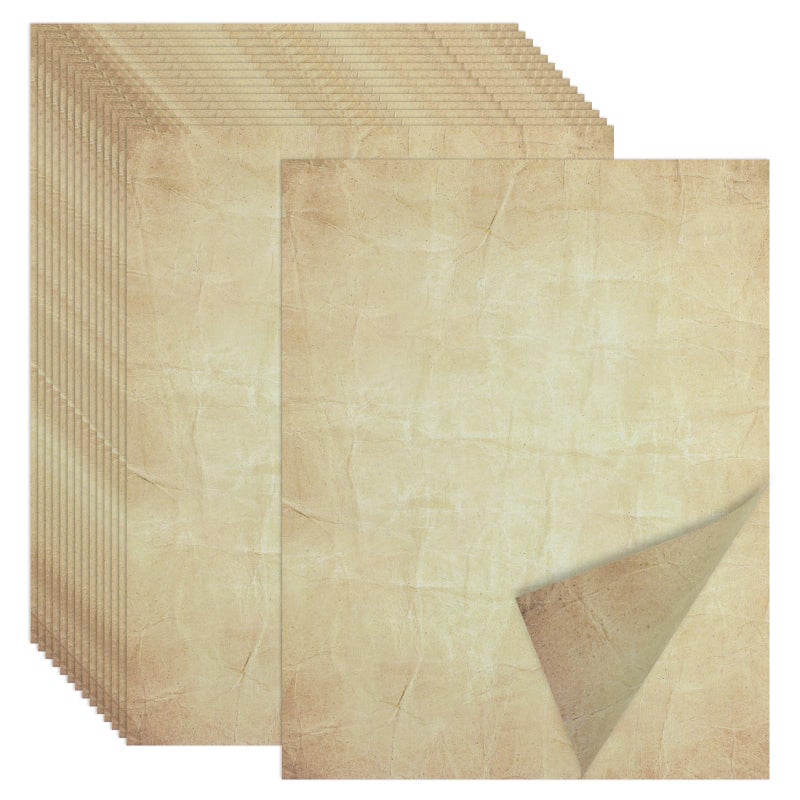 Joyberg 70PCS Vintage Paper 8.5 x 11 in Parchment Paper for Writing Letter writing paper, Decorative Printer Paper for Invitation, Letter, Resume, Award, Diploma, Art, Craft, Certificate Antique Paper - Image 1