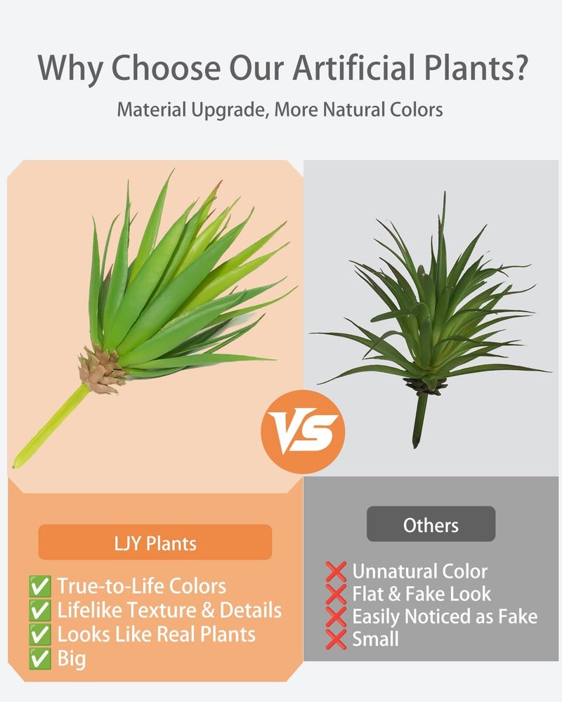 LJY 2 Pieces Realistic Artificial Faux Succulent Yucca Vera Greenhouse Small Plants Unpotted for Home Garden Decoration (Spring Green) - Image 5