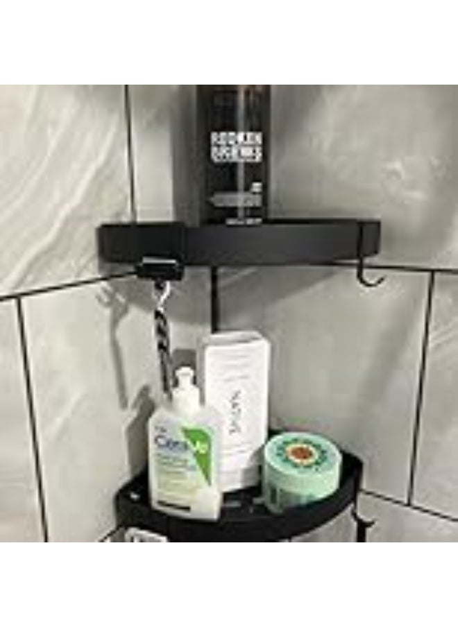 2 Pieces Wall-Mounted Bathroom Shelf No Drilling with Stickers  - Image 5