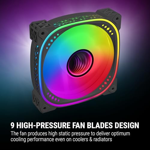 Ant Esports Spectraflow 120mm 3 IN 1 ARGB Case Fan Kit - Black, Infinity Mirror Design, PWM Control, 1800 RPM, 45 CFM Airflow - Image 5