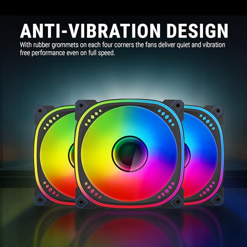 Ant Esports Spectraflow 120mm 3 IN 1 ARGB Case Fan Kit - Black, Infinity Mirror Design, PWM Control, 1800 RPM, 45 CFM Airflow - Image 4