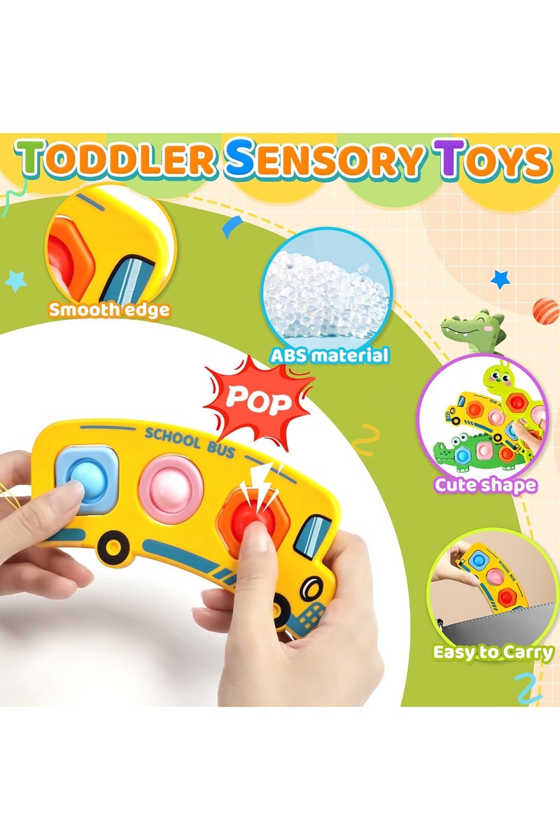 3 قطعة من ألعاب الأطفال الحسية Fidget Popper للأطفال من عمر 12 شهرًا فما فوق، ألعاب Pop It المبتكرة، ألعاب مونتيسوري للأطفال الصغار من عمر 1 إلى 3 سنوات، ألعاب دفع وفرقعة الفقاعات لتنمية المهارات الحركية الدقيقة، ألعاب سفر للأطفال لتخفيف التوتر. - Image 3