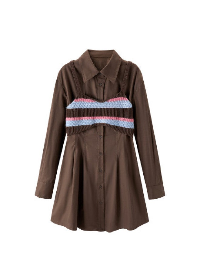 Waxbird Dress Commuting Winter Turn-down Collar Long Sleeve - Image 1