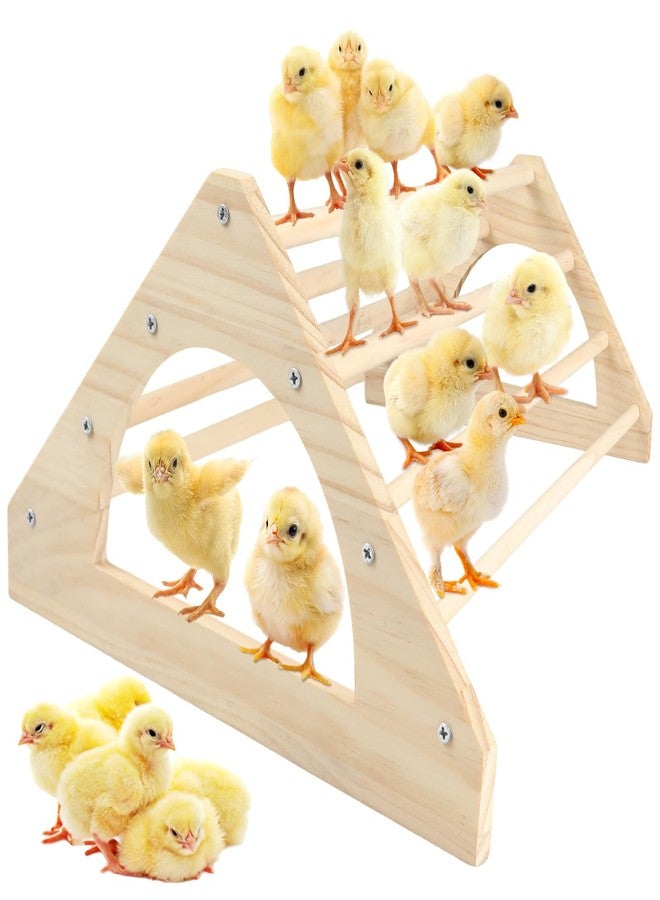 Esmorah Large Wood Pine Chick Perch, 14.4" L x 10.6" W x 6.7" H Wooden Perch Chicks Toys for Coop and Brooder, Strong Chicken Jungle Gym Roosting Bar for Baby Chicks - Image 1