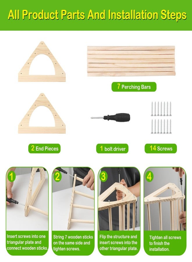 Esmorah Large Wood Pine Chick Perch, 14.4" L x 10.6" W x 6.7" H Wooden Perch Chicks Toys for Coop and Brooder, Strong Chicken Jungle Gym Roosting Bar for Baby Chicks - Image 4