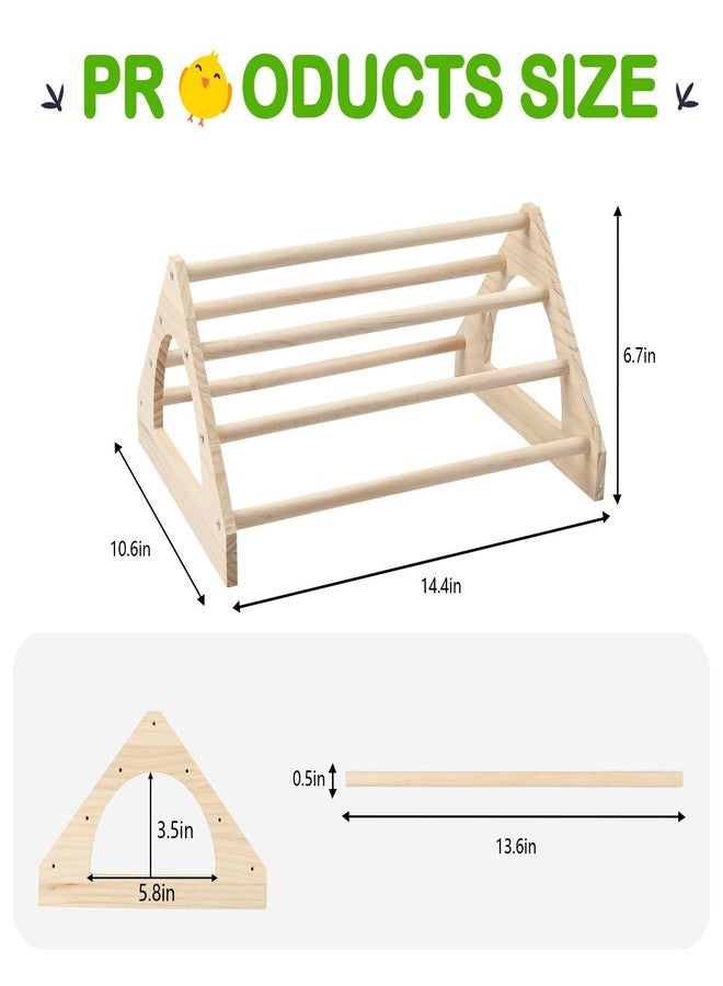 Esmorah Large Wood Pine Chick Perch, 14.4" L x 10.6" W x 6.7" H Wooden Perch Chicks Toys for Coop and Brooder, Strong Chicken Jungle Gym Roosting Bar for Baby Chicks - Image 2