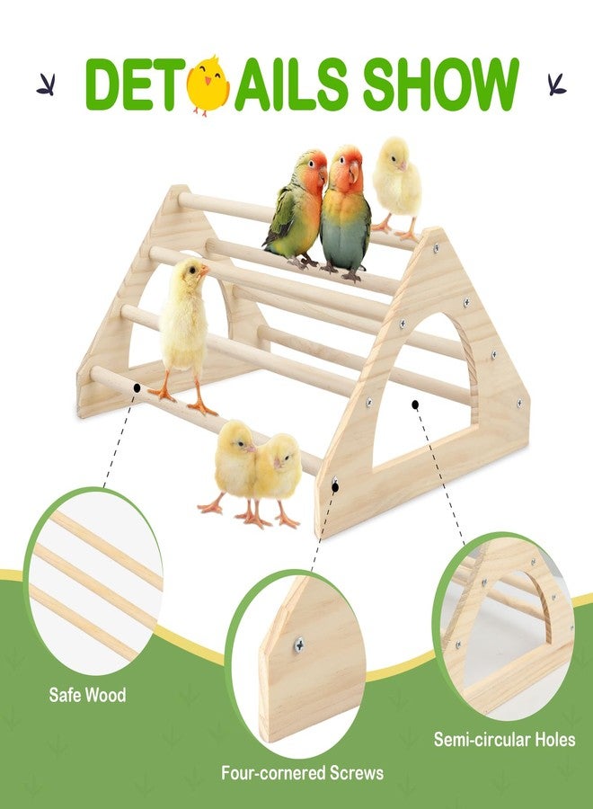 Esmorah Large Wood Pine Chick Perch, 14.4" L x 10.6" W x 6.7" H Wooden Perch Chicks Toys for Coop and Brooder, Strong Chicken Jungle Gym Roosting Bar for Baby Chicks - Image 3