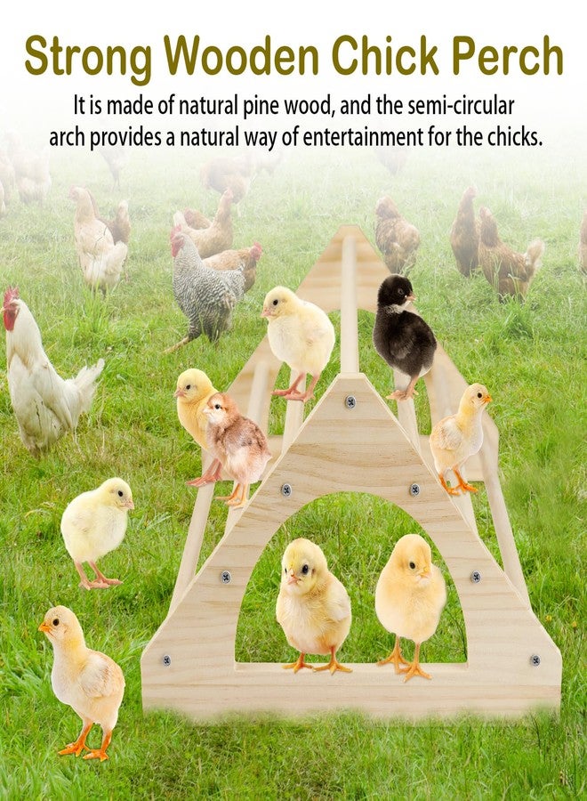 Esmorah Large Wood Pine Chick Perch, 14.4" L x 10.6" W x 6.7" H Wooden Perch Chicks Toys for Coop and Brooder, Strong Chicken Jungle Gym Roosting Bar for Baby Chicks - Image 5
