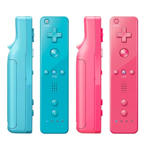 TIANHOO Remote Controller for Wii Wii U with Silicone Case and Wrist Strap 2 pack Pink Blue - Image 3