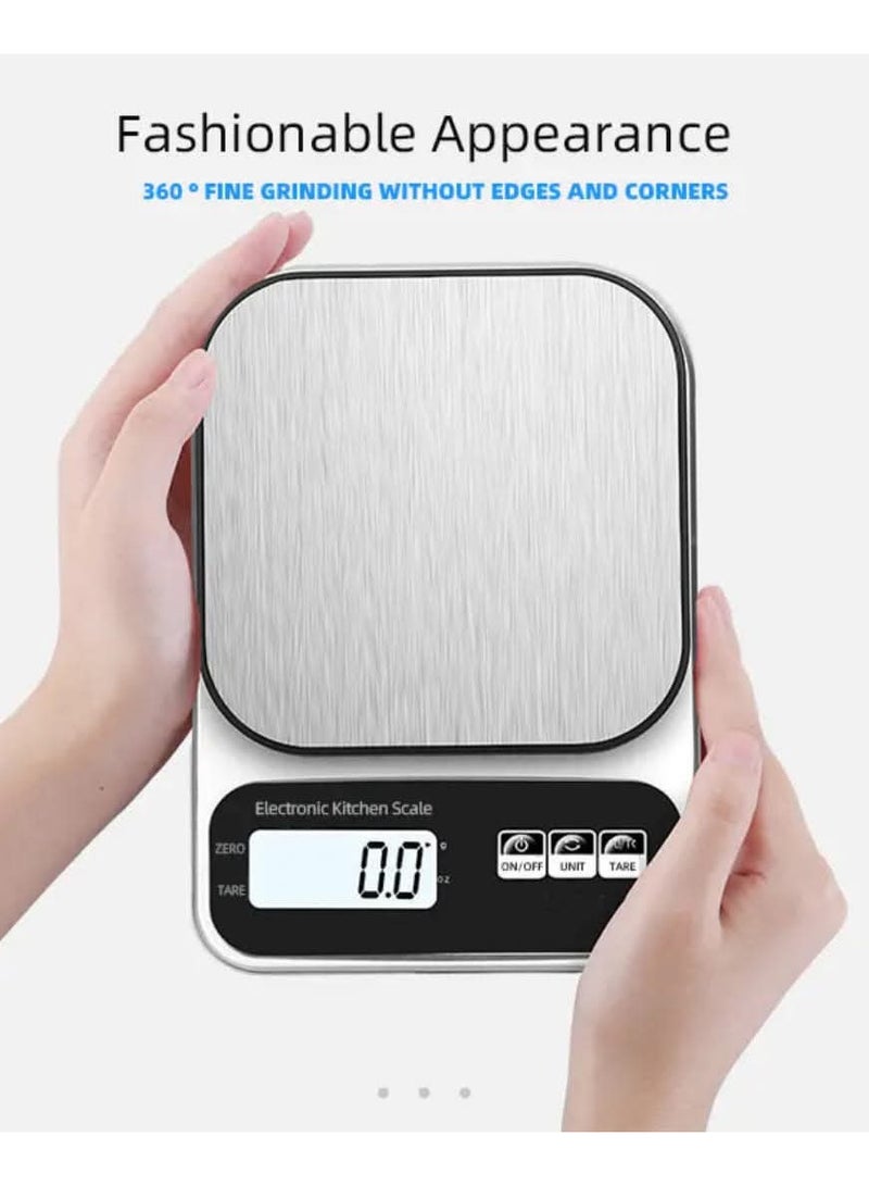 ميزان مطبخ رقمي عالي الدقة - إلكتروني مع شاشة LCD ، مثالي لقياس المكونات بدقة وسهولة، سعة 10 كيلوجرام - Image 3