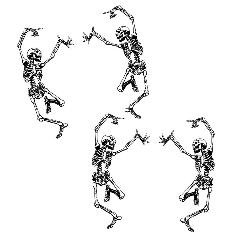 BDZMC Skeleton Bumper Sticker Decal 60 Trippy Grateful Steal Your Face Rock Band Dancing Halloween Skull Car Decal for Car Window Refrigerator Mirror Laptop Truck 2PCS - Image 3