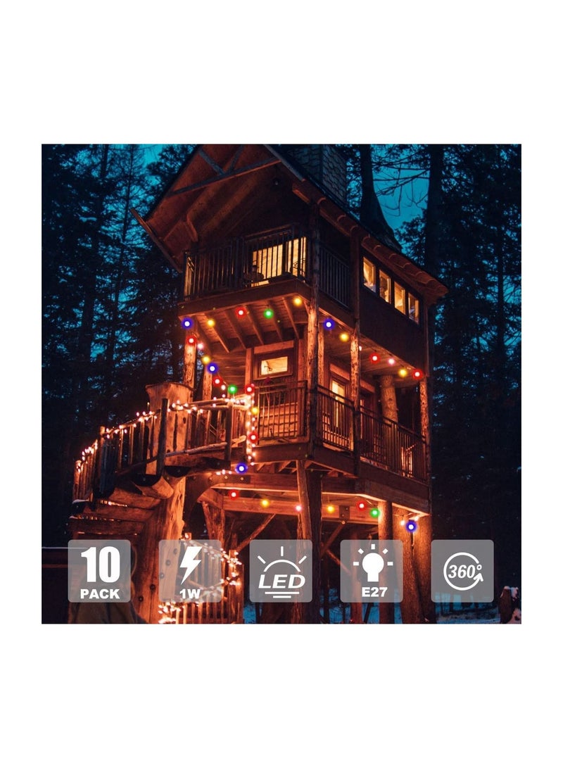 SYOSI Colored Bulbs, 1W E27 Lighting Bulbs, 5Pcs Multicolor String Light Bulbs, Globe Light Bulb for Outdoor Patio Decor, Backyard Cafe Garden Party, Festive Outdoor Decoration - Image 5