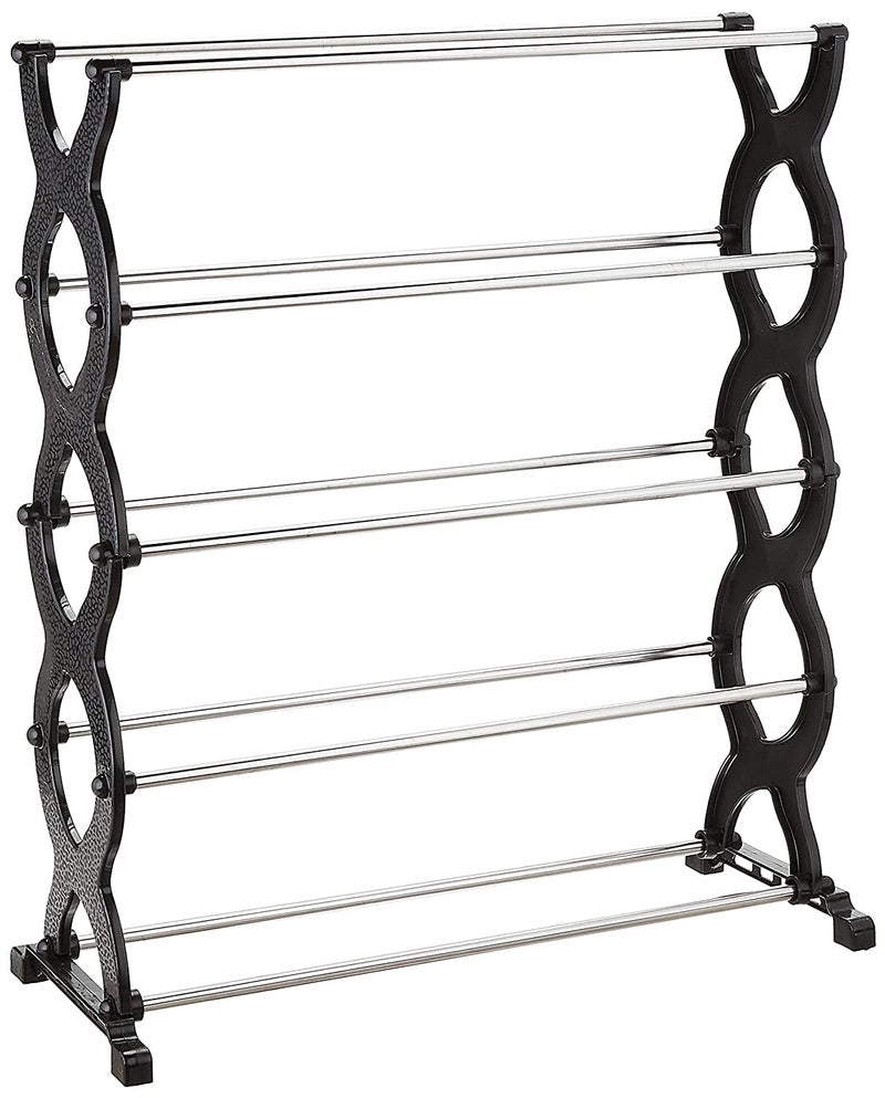 RUSHIL WERE 5 Layer Cady Premium Metal Stackable and Durable Easy to Assemble Space Saving Rack Black