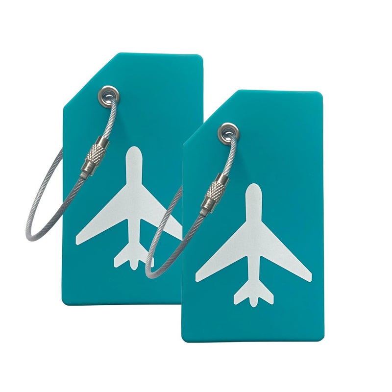 Ovener Silicone Luggage Tag with Name ID Card Perfect to Quickly Spot Luggage Suitcase (Turquoise Green) - Image 1