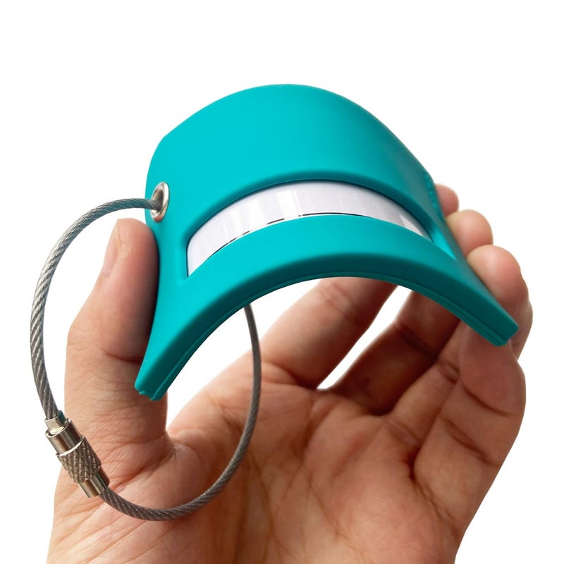 Ovener Silicone Luggage Tag with Name ID Card Perfect to Quickly Spot Luggage Suitcase (Turquoise Green) - Image 5