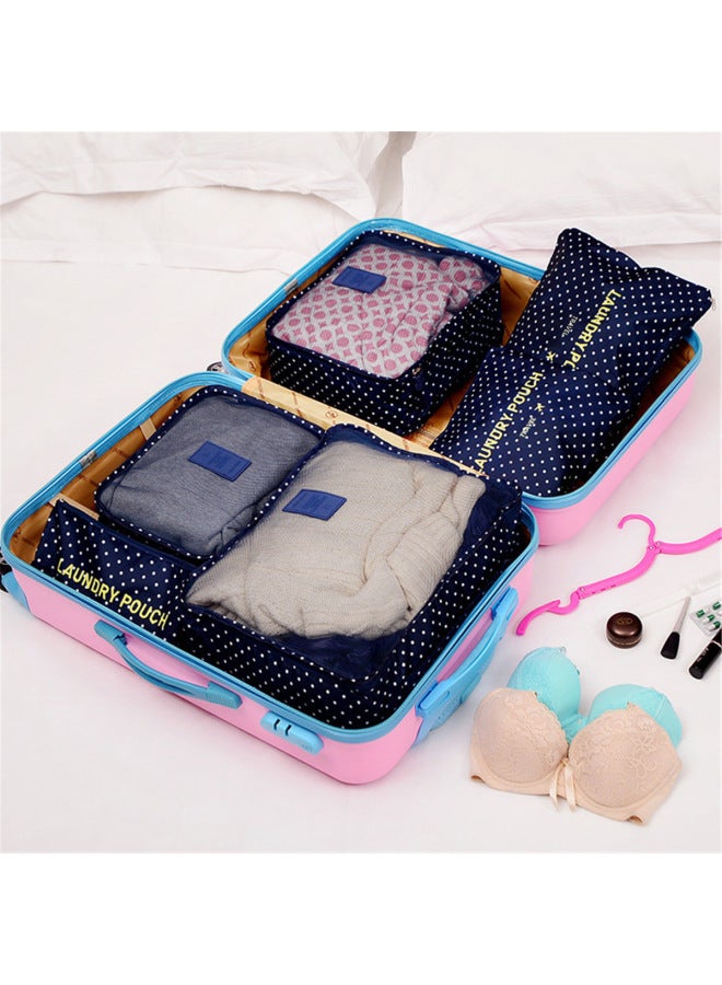 Travel Cosmetics Bag 6-piece Luggage Bag Set Travel Clothing Storage Organizer Bag Floral Series Storage Six-piece Set