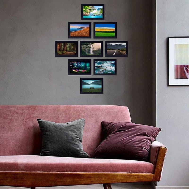 SUNNY CREATION SUNNY CREATION Decorative Premium Set of 9 Individual Wall Photo Frame 6 X 4 picture size BlackSynthetic  - Image 4