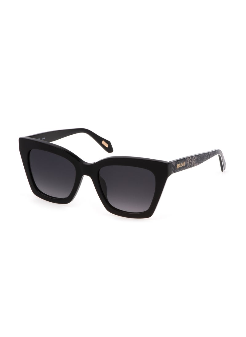 Just Cavalli Women's Butterfly Shape  Acetate Sunglasses SJC024 52700Y - Lens Size: 52 Mm - Shiny Black 