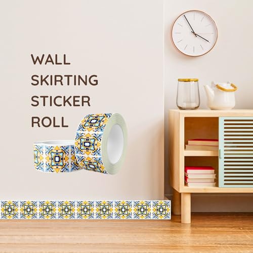 Brandian Strip Tile Sticker Self-Adhesive Waterproof Mosaic for Kitchen Walls and Backsplash, Mediterranean-Inspired, Easy DIY Installation (12 Strips, 48 x 10 cm Each - Final Size 576 x 10 cm) - Image 3
