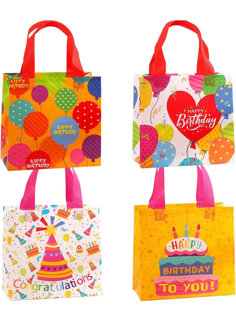 أجريون ​​أكياس هدايا عيد ميلاد قابلة لإعادة الاستخدام، 12 قطعة قماش غير منسوج أكياس هدايا أطفال حقيبة حمل بمقابض، أكياس حلويات ألعاب لأطفال، أكياس معاطف متعددة الوظائف مقاومة للماء لتغليف الهدايا، مستلزمات حفلة - Image 1