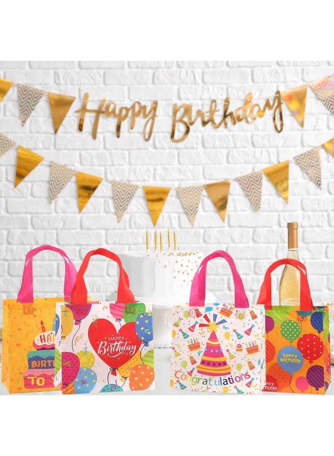 أجريون ​​أكياس هدايا عيد ميلاد قابلة لإعادة الاستخدام، 12 قطعة قماش غير منسوج أكياس هدايا أطفال حقيبة حمل بمقابض، أكياس حلويات ألعاب لأطفال، أكياس معاطف متعددة الوظائف مقاومة للماء لتغليف الهدايا، مستلزمات حفلة - Image 3