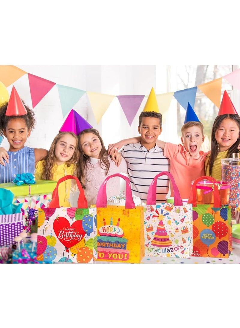 أجريون ​​أكياس هدايا عيد ميلاد قابلة لإعادة الاستخدام، 12 قطعة قماش غير منسوج أكياس هدايا أطفال حقيبة حمل بمقابض، أكياس حلويات ألعاب لأطفال، أكياس معاطف متعددة الوظائف مقاومة للماء لتغليف الهدايا، مستلزمات حفلة - Image 2