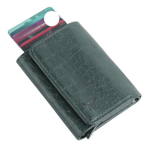 Highlark Elite Croco Wallet – RFID Secure Crocodile Pattern Vegan Leather Pop-Up Card Holder with Aluminium Core | Ultra-Slim Design - Image 1