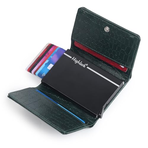 Highlark Elite Croco Wallet – RFID Secure Crocodile Pattern Vegan Leather Pop-Up Card Holder with Aluminium Core | Ultra-Slim Design - Image 2