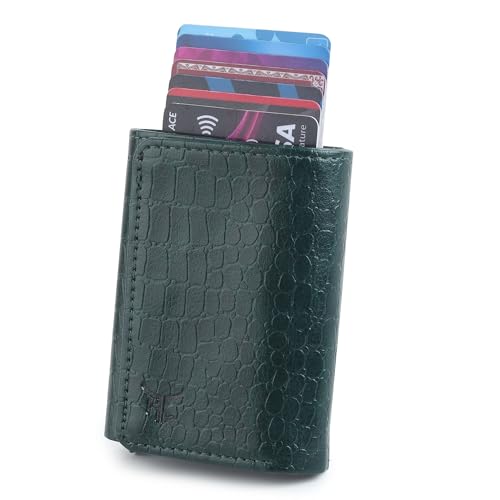 Highlark Elite Croco Wallet – RFID Secure Crocodile Pattern Vegan Leather Pop-Up Card Holder with Aluminium Core | Ultra-Slim Design - Image 4