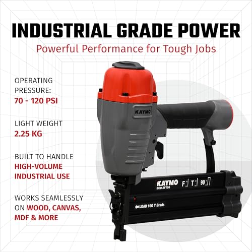 Kaymo ECO-3FT90 Pneumatic Brad Nailer Combi 3-in-1 F+T+90 Accommodates 18g Brads, 16g Brads and 90 Series Staples. - Image 3