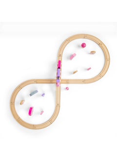 Bigjigs Toys Bigjigs Rail Fairy Figure Of Eight Train Set - 35pc Pink Wooden Railway, Toy Trains & Accessories, Princess Toys For Kids, Compatible With Most Other Rail Brands, 3 Years Old +  - Image 5