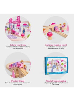 Bigjigs Toys Bigjigs Rail Fairy Figure Of Eight Train Set - 35pc Pink Wooden Railway, Toy Trains & Accessories, Princess Toys For Kids, Compatible With Most Other Rail Brands, 3 Years Old +  - Image 3