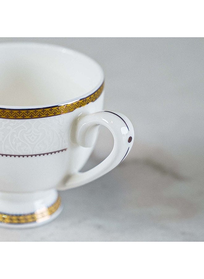 DANUBE HOME Valentina Espresso Cup & Saucer 100 Ml Fine Bone China Stylish Espresso and Saucer Elegant Tableware For Home Kitchen & Dining Room L8.5xW6.5xH6cm White - Image 5