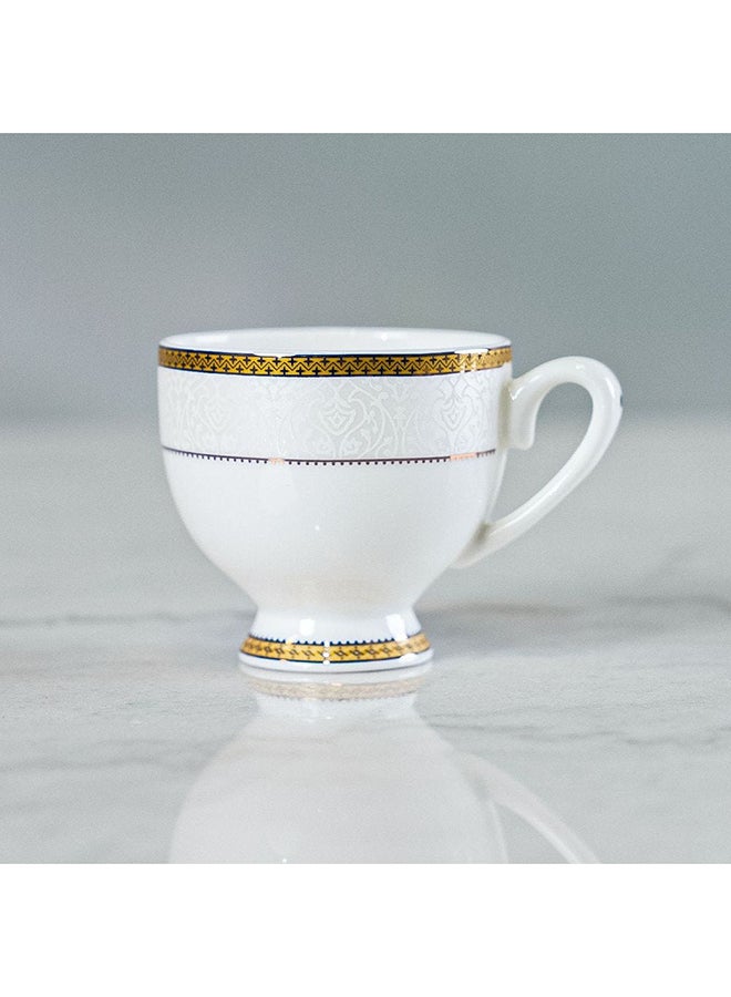 DANUBE HOME Valentina Espresso Cup & Saucer 100 Ml Fine Bone China Stylish Espresso and Saucer Elegant Tableware For Home Kitchen & Dining Room L8.5xW6.5xH6cm White - Image 4