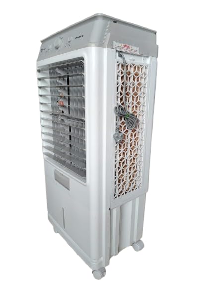 Tiamo Champ 70L Personal Air Cooler Toughened Glass Top Auto Swing Movement Honeycomb Pads Powerful Air Throw and 3 Speed Control 70L tank Stylish White 70L  - Image 3