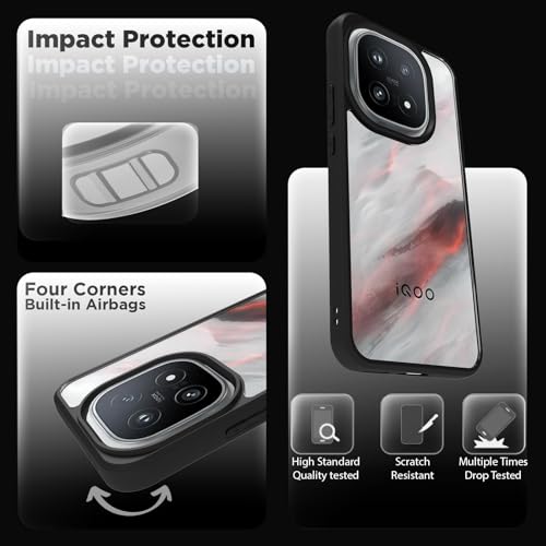 RIGGEAR Shockproof Sleek Hybrid Armor Back Cover Case for iQOO 15 5G (Clear PC + Black TPU Bumper) - Image 3