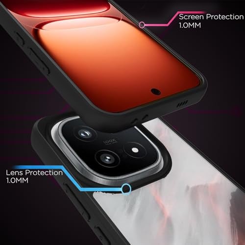 RIGGEAR Shockproof Sleek Hybrid Armor Back Cover Case for iQOO 15 5G (Clear PC + Black TPU Bumper) - Image 4