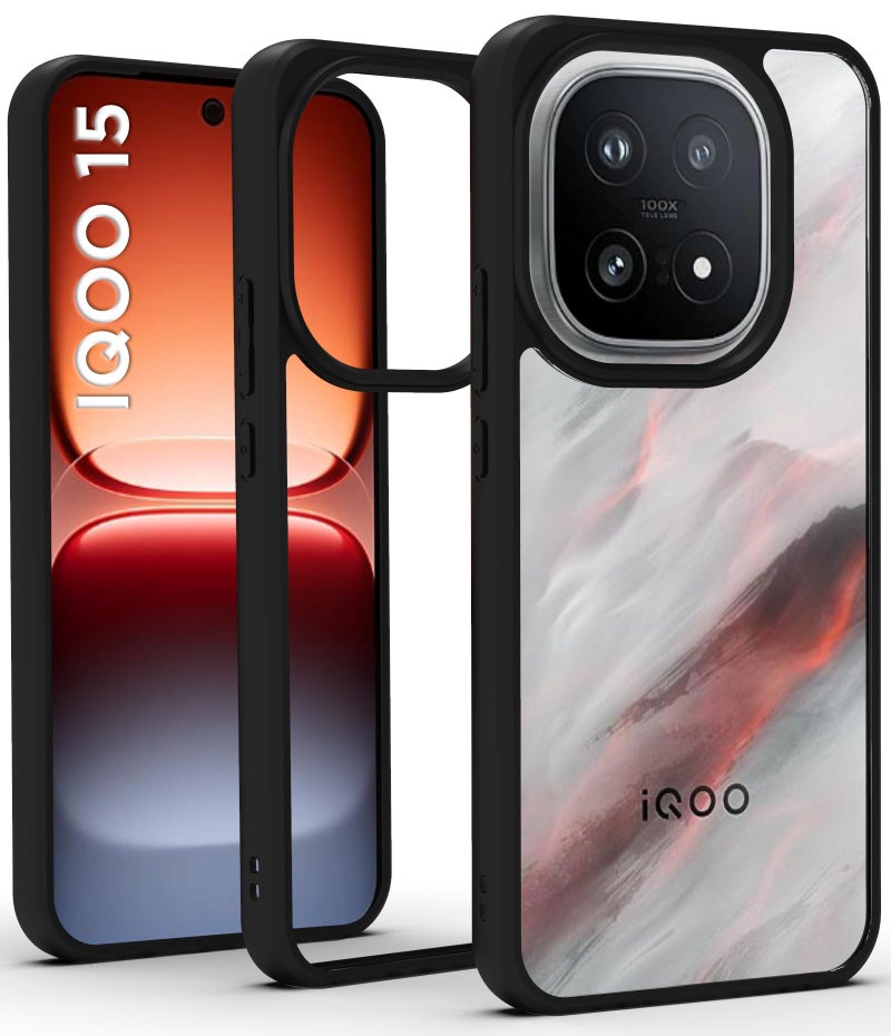 RIGGEAR Shockproof Sleek Hybrid Armor Back Cover Case for iQOO 15 5G (Clear PC + Black TPU Bumper) - Image 1