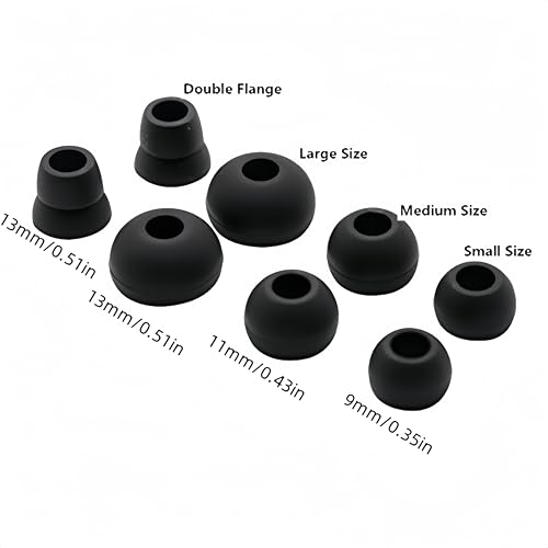 Wiki VALLEY 8 Pairs Replacement Silicone Earbuds Tips for Powerbeats Pro & Beats Flex/BeatsX Headphones, 4 Sizes Soft Flexible Noise Reduction Eartips Compatible with Beats Flex Earbuds Replacement Tips (Black) - Image 3