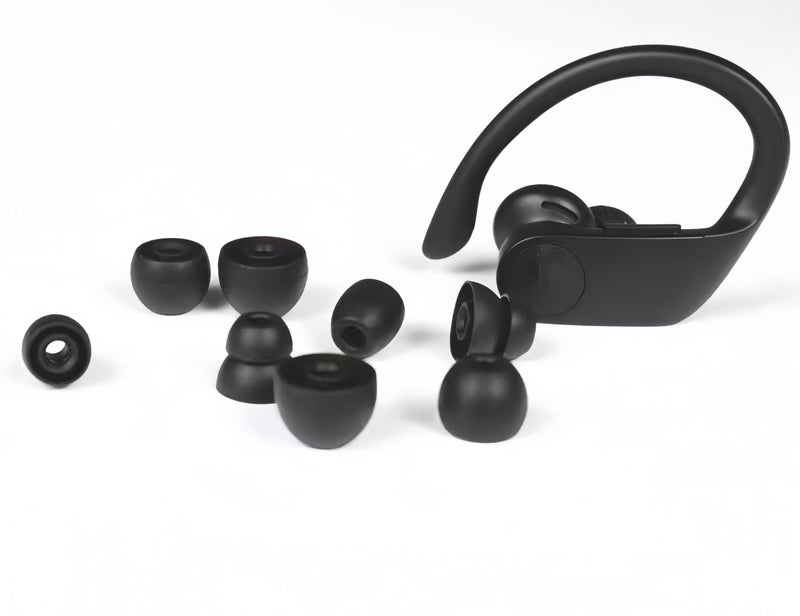 Wiki VALLEY 8 Pairs Replacement Silicone Earbuds Tips for Powerbeats Pro & Beats Flex/BeatsX Headphones, 4 Sizes Soft Flexible Noise Reduction Eartips Compatible with Beats Flex Earbuds Replacement Tips (Black) - Image 5