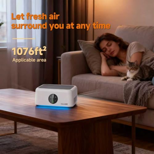 SheerAIRE Home HEPA Air Purifier 3 Speed Control, 2/4/8H Timer, Filter Indicator, Ambient Light, 360° Outlet, Suitable for Living Rooms, Home Offices, Car Cup Holders & Dorms - Image 3
