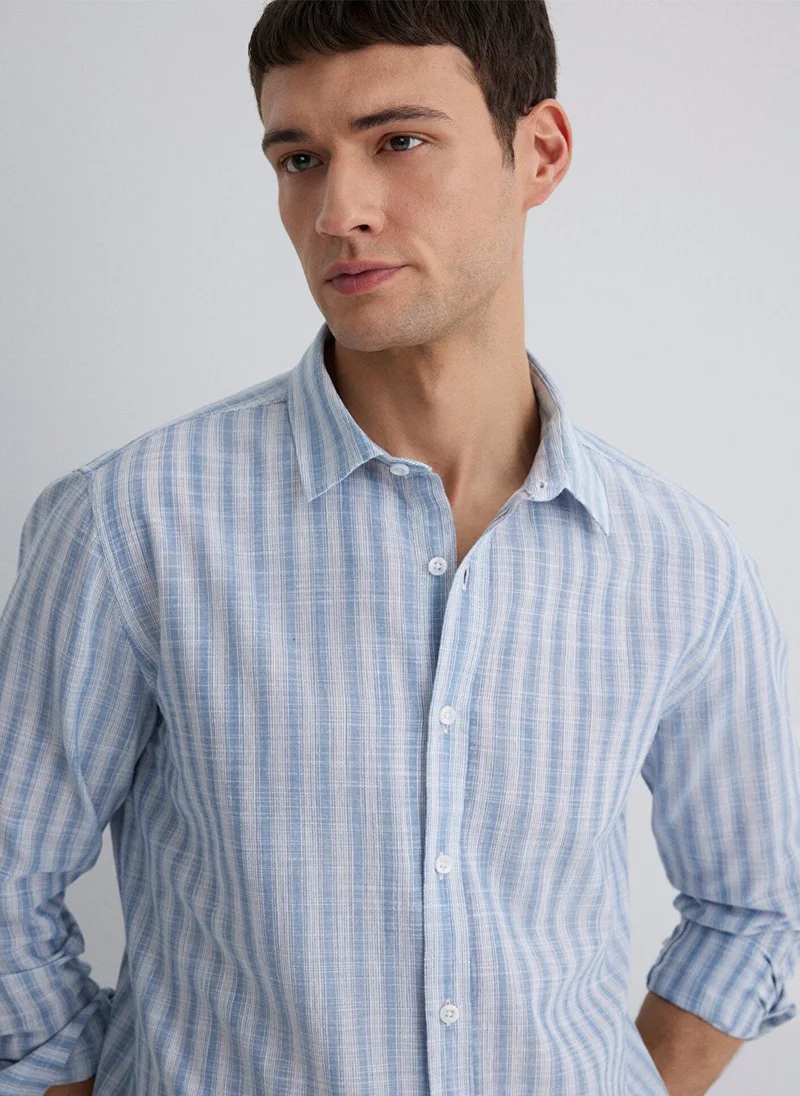 مافي Striped Blue Shirt