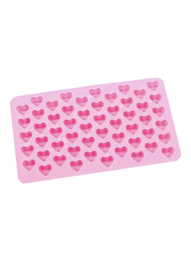 NIBEMINENT 55 Cavity Silicone Mini Heart Shape Mould Tray Pink 18.5x11x1.4centimeter - Image 1