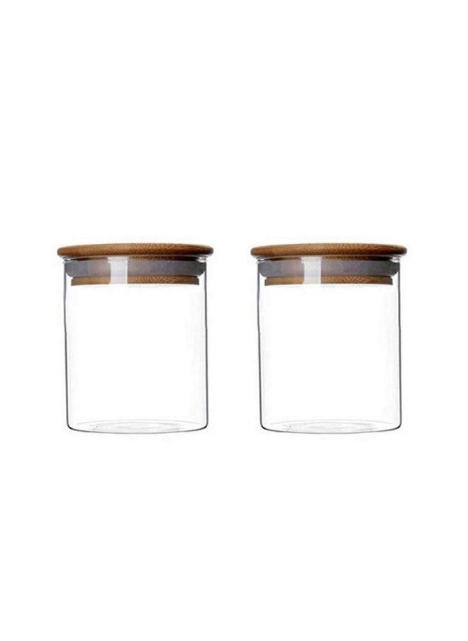 2 Pcs Clear Glass Food Storage Jars with Airtight Bamboo Lid 250ml/8.5oz Kitchen Canisters for Coffee Bean Dry Fruit Candy Tea Spice Cookie Jar - pzsku/ZB0212335ACED34380825Z/45/_/1738306130/8fca3836-7706-4007-b4f0-5d880f9d7f90