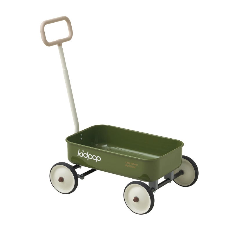 Kidpop PULA-Wild 2-in-1 Kids' Pull-Along Wagon Toddlers Push Walker for 2.5-8 Adjustable Handlebar, Birthday Gifts Max Weight 33 lbs (Green) - Image 1