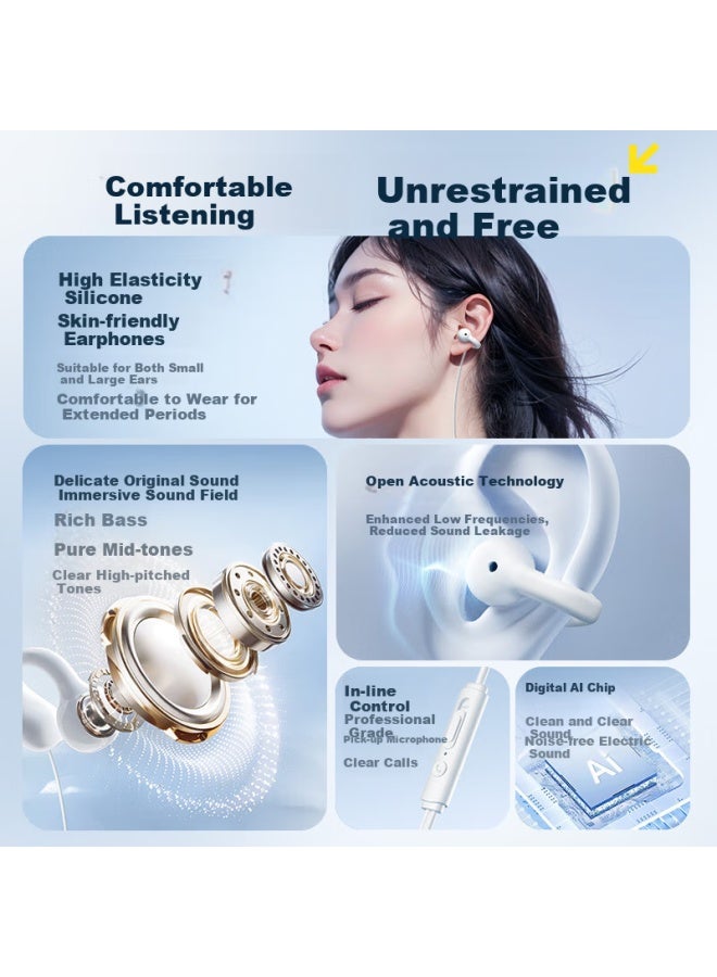 Kovol Wired Earhook Bone Conduction Headphones Non-in-ear Hanging Ear Style For Sports Running Long Wear Without Pain Headset For Computer Mobile Phone Notebook Earphone Type-c Interface - Image 3