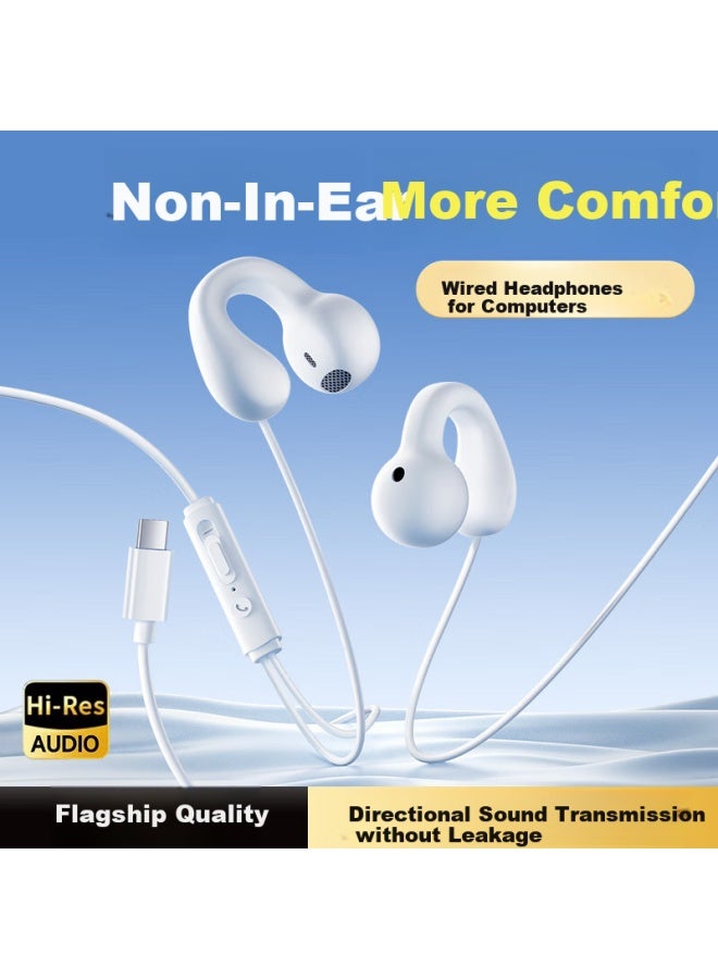 Kovol Wired Earhook Bone Conduction Headphones Non-in-ear Hanging Ear Style For Sports Running Long Wear Without Pain Headset For Computer Mobile Phone Notebook Earphone Type-c Interface - Image 1
